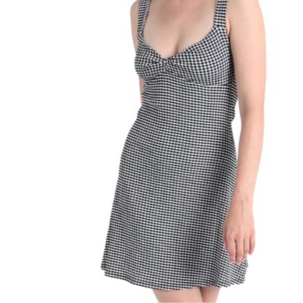 Topshop Black and White CottageCore Flirty Mini Dress